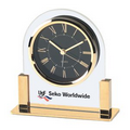 Clock - Acrylic & Gold Color Finish Alarm Clock w/ Black Dial